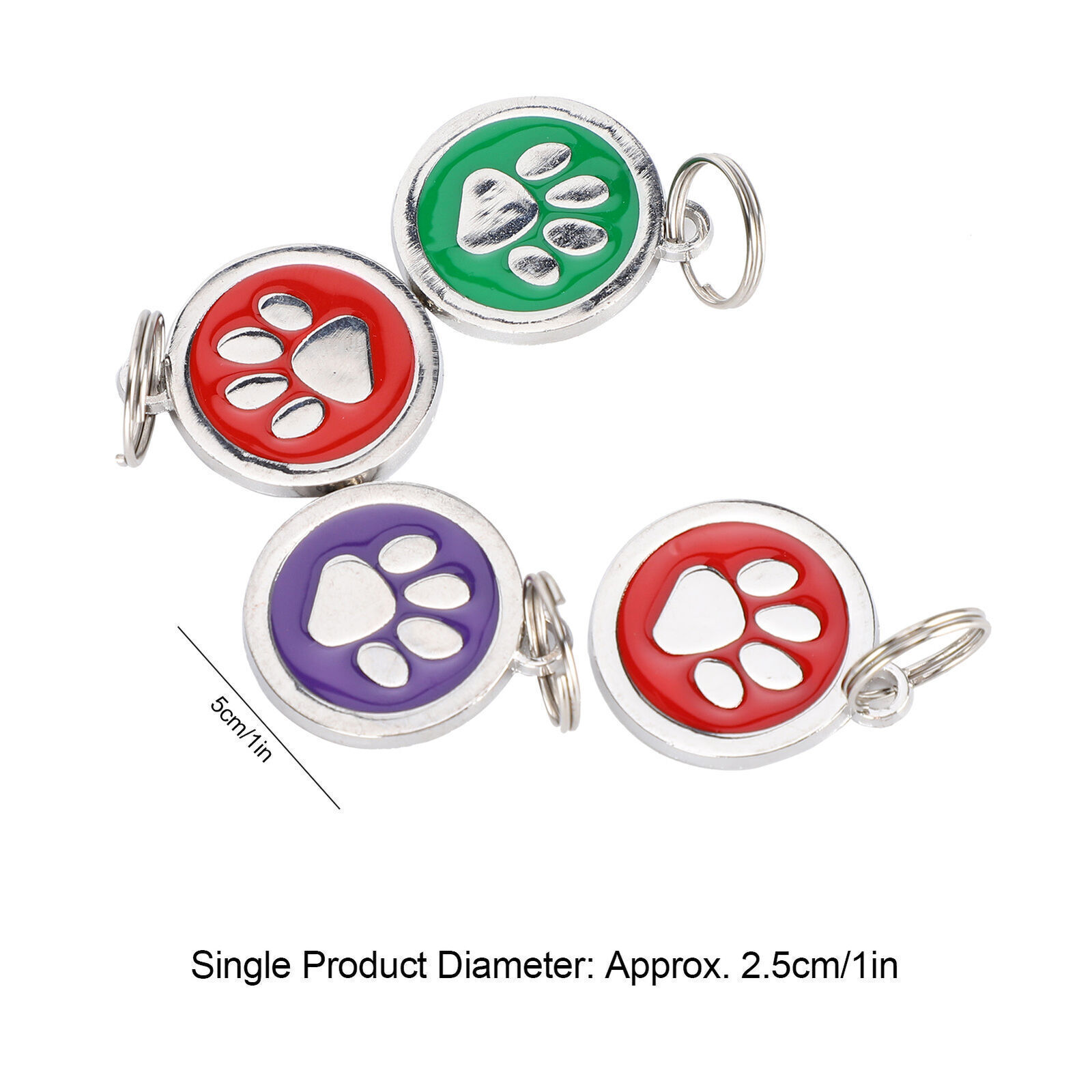 10pcs Pet Footprint Identity Neck Hanging Tag Metal Compact Cute Label for Cats