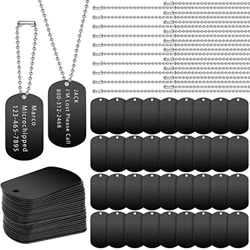 200 Pcs Military Dog Tags Set – 100 Blank Aluminum Tags & 100 Steel Chains for D