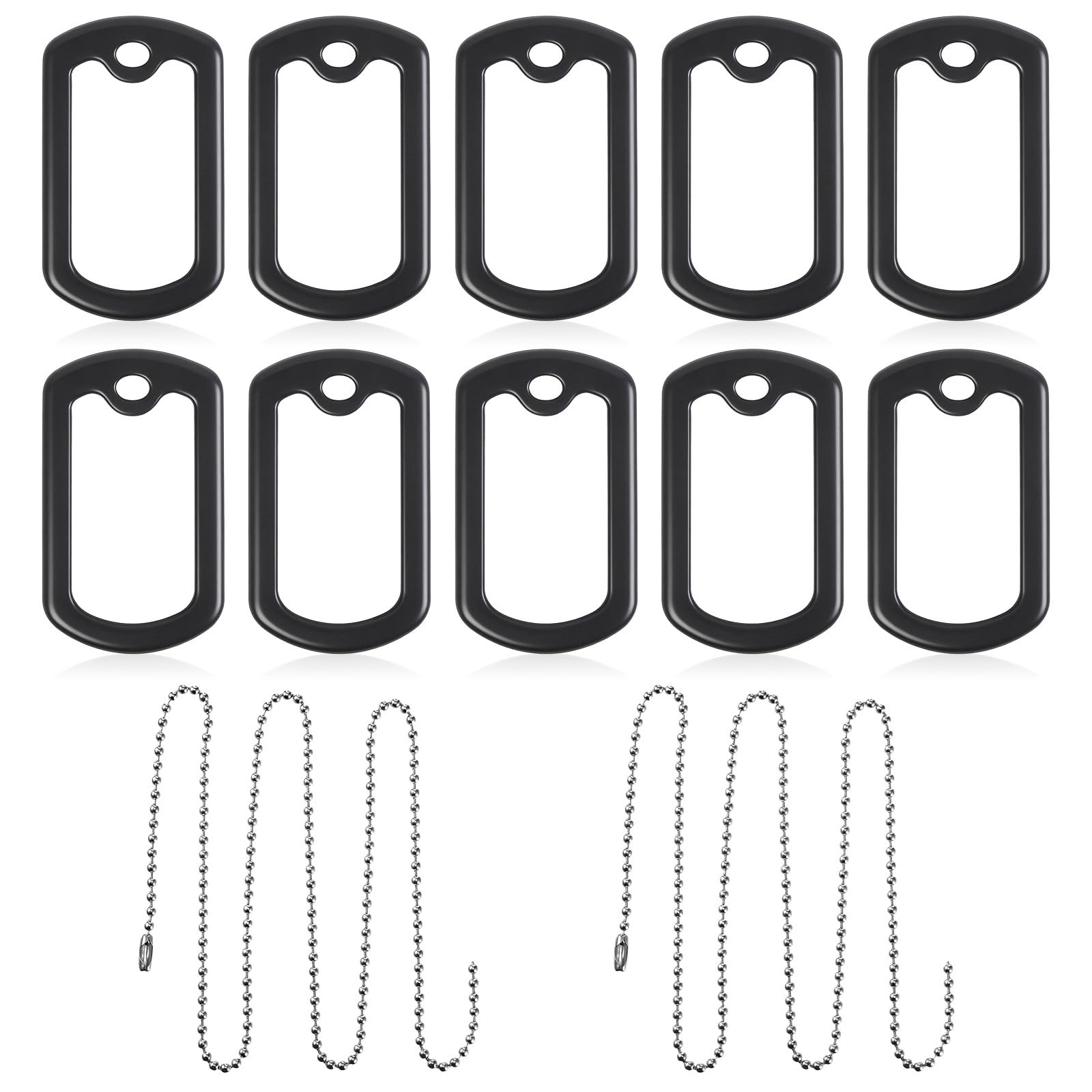 10 PCS Silicone Dog Tag Cover, Black Dog Tags Silencer Cover with Stainless S…