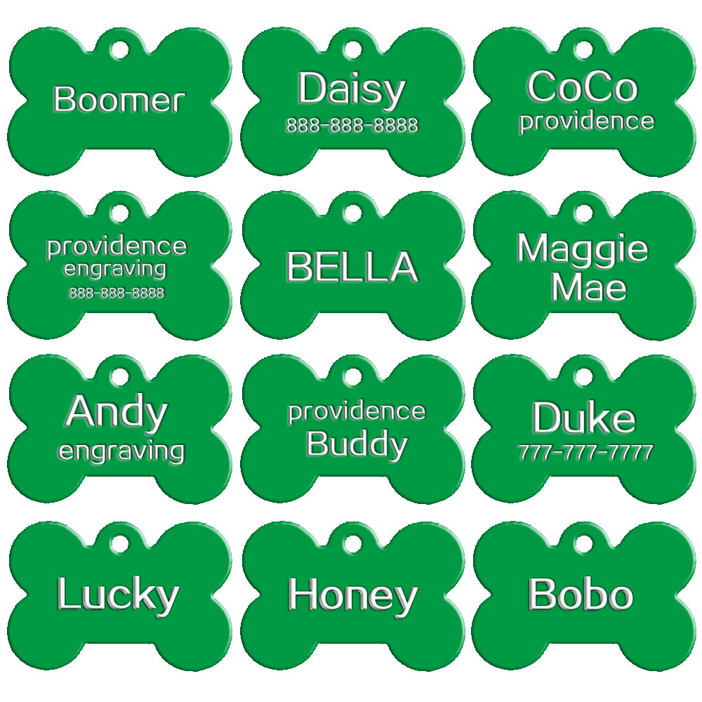 100pcs/Lot Wholesale Bone Shape Blank Dog Tag Anodized Aluminum Bulk Tags S M L