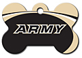 US ARMY ACADEMY BLACK KNIGHTS LARGE BONE PET ID TAG