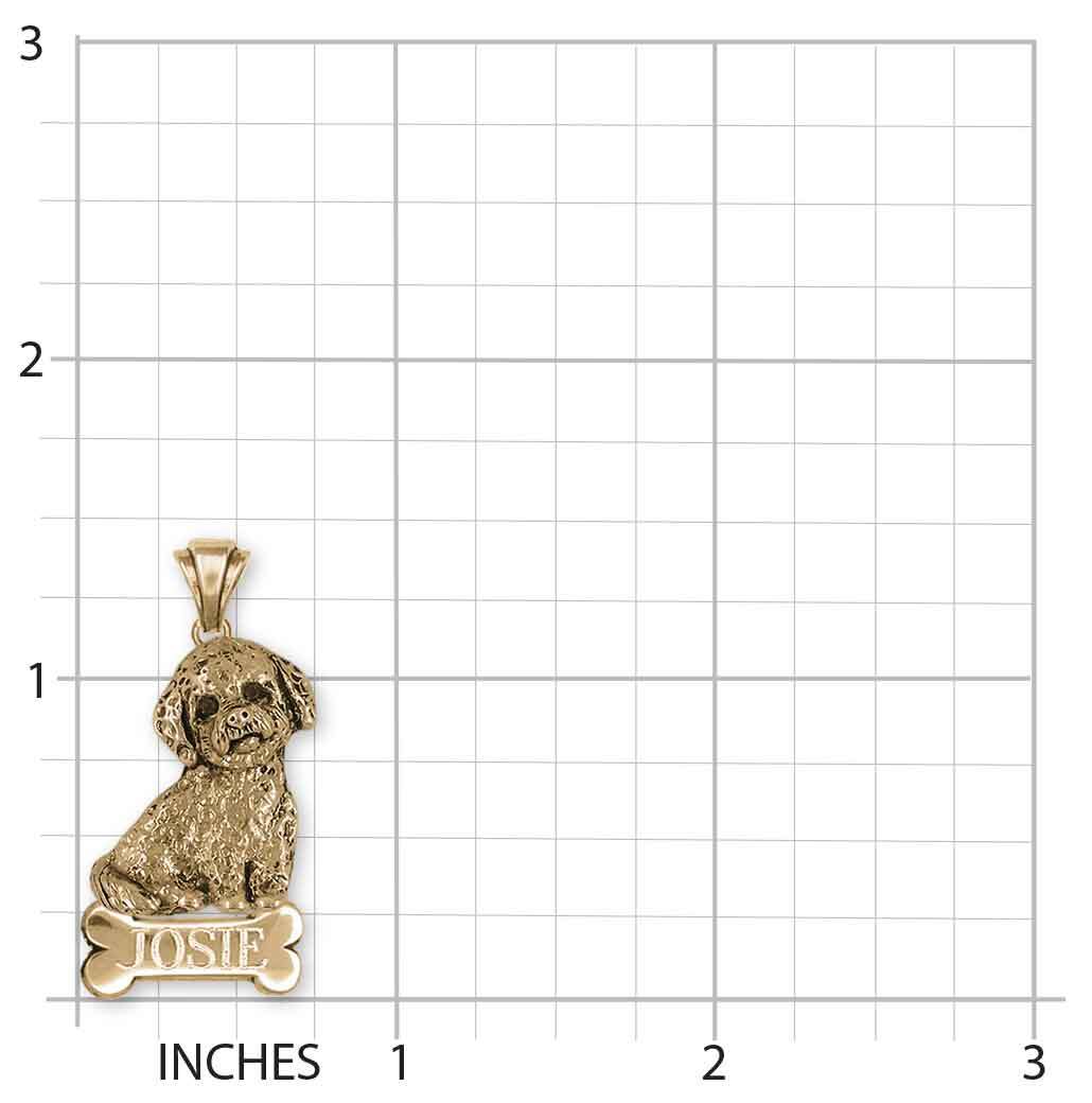 Poochon Pendant 14k Yellow Gold Handmade Bichapoo Jewelry PC1-NPG