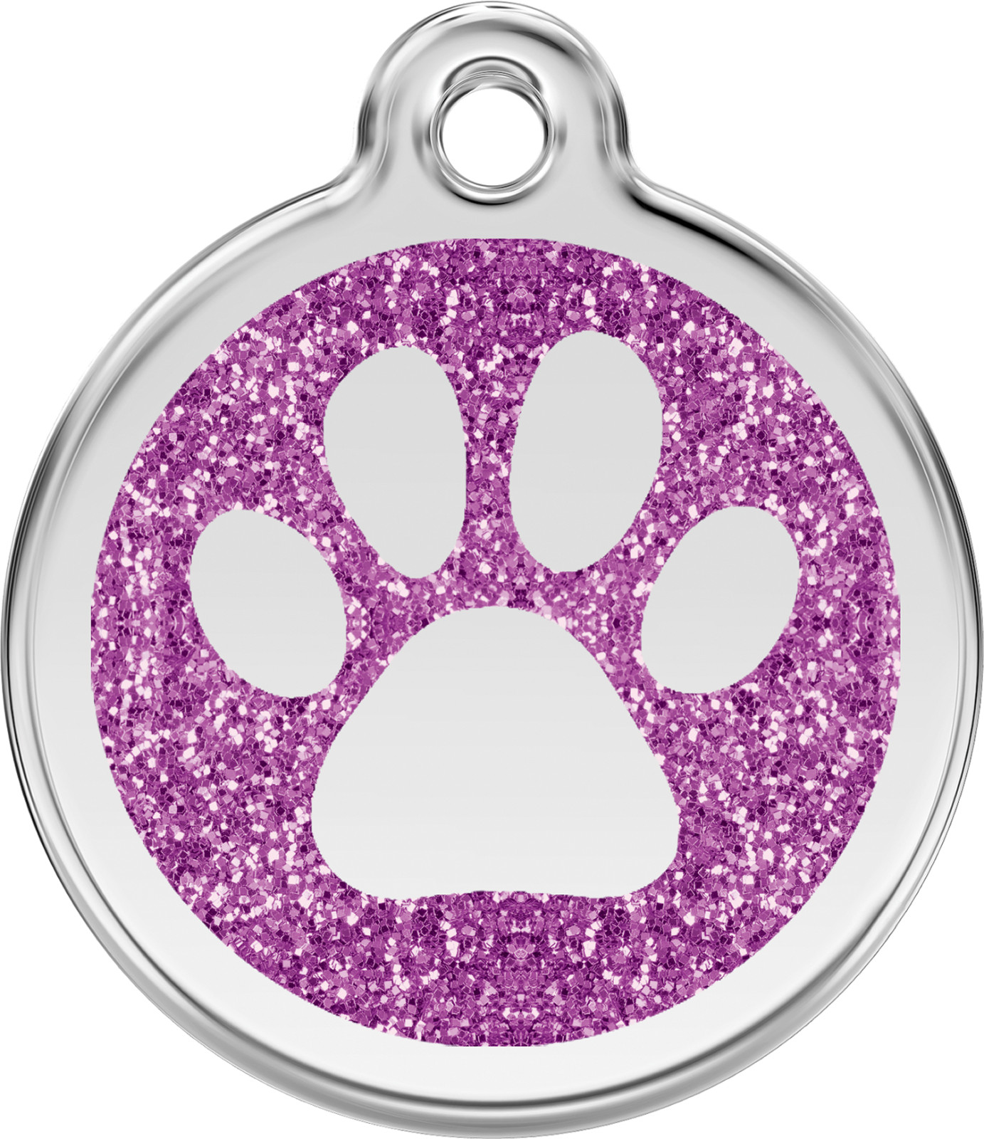 Red Dingo Glitter Paw ID Charm Dog Tag Red Blue Purple Pink Gold Silver Aqua
