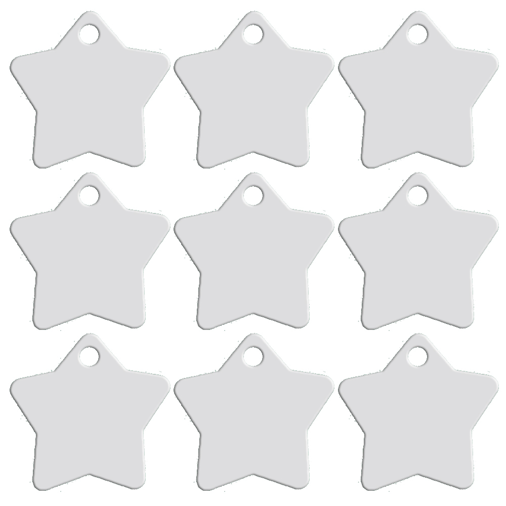 100pcs Wholesale Bulk STAR Pet Dog Cat Identification Name Tags Aluminum 9 Color