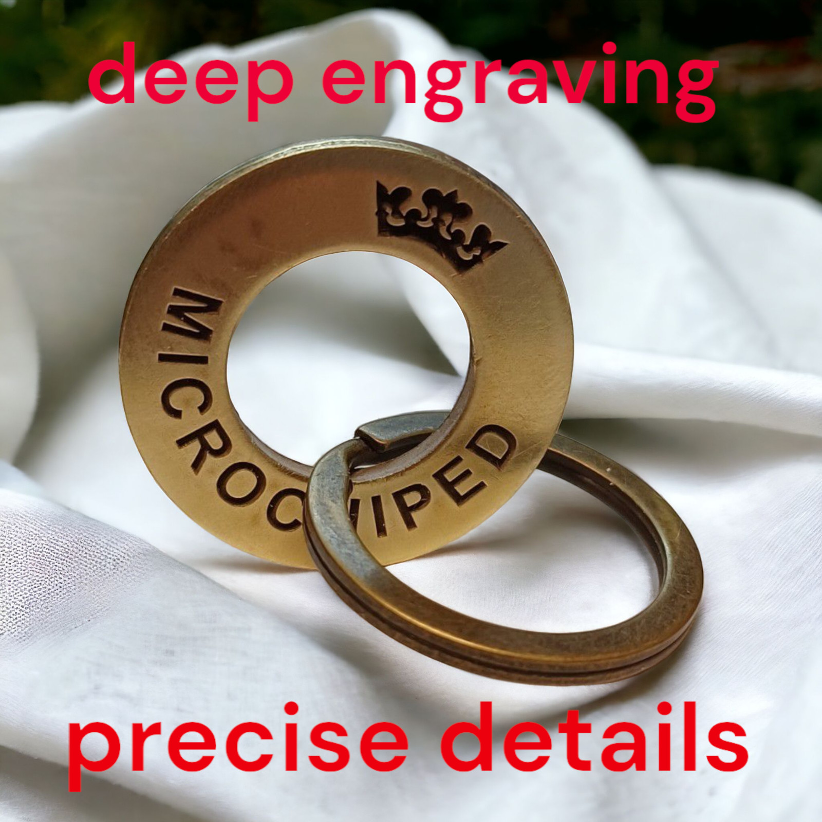 Dog Cat Id Pet Tag Personalised Deep Engraved Round Collar Solid Brass Custom