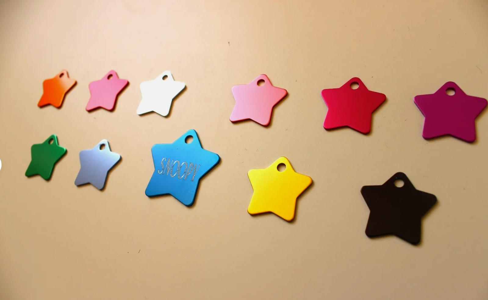 100pcs Wholesale Bulk STAR Pet Dog Cat Identification Name Tags Aluminum 9 Color