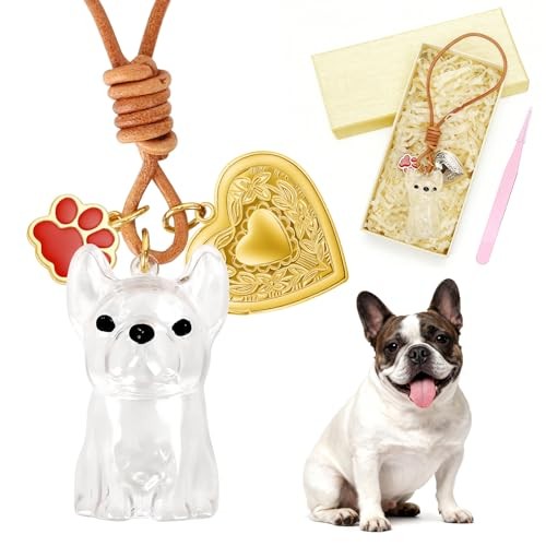 French Bulldog Dog Hair Keychain Pet Memorial Fur Keepsake